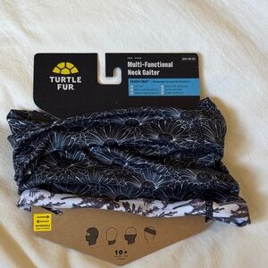 Turtle Fur Multi-Functional Neck Gaiter - Black Floral